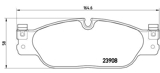 Stabdžių trinkelių rinkinys, diskinis stabdys (BREMBO) P36021