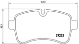 Stabdžių trinkelių rinkinys, diskinis stabdys (BREMBO) PA6027