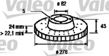 Stabdžių diskas (VALEO) 186709