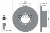 Stabdžių diskas (TEXTAR) 92129900