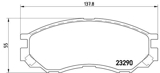 Stabdžių trinkelių rinkinys, diskinis stabdys (BREMBO) P54020