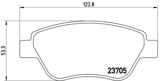 Stabdžių trinkelių rinkinys, diskinis stabdys (BREMBO) P23099