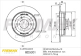 Diskas stabdžių (FREMAX) BD-5201