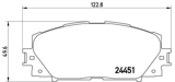 Stabdžių trinkelių rinkinys, diskinis stabdys (BREMBO) P83141