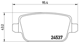 Stabdžių trinkelių rinkinys, diskinis stabdys (BREMBO) P44016