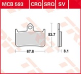 Stabdžių trinkelių rinkinys, diskinis stabdys (TRW) MCB593SV