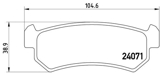 Stabdžių trinkelių rinkinys, diskinis stabdys (BREMBO) P10001