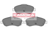Stabdžių trinkelių rinkinys, diskinis stabdys (KAMOKA) JQ1013296