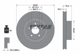 Stabdžių diskas DB P. W220 98-05 (TEXTAR) 92099205