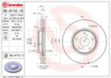 Stabdžių diskas (BREMBO) 09.A110.11