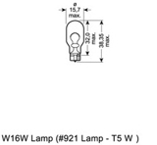Lemputė, atbulinės eigos žibintas (OSRAM) 921-02B