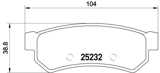 Stabdžių trinkelių rinkinys, diskinis stabdys (BREMBO) P10053