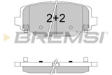 Stabdžių trinkelės Chrysler Grand Voyager 07> (BREMSI) BP3544