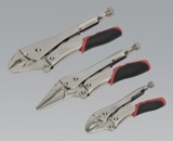Locking Pliers Set 3pc Quick Release (SEALEY TOOLS) AK6863
