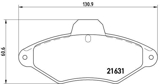 Stabdžių trinkelių rinkinys, diskinis stabdys (BREMBO) P61052