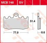 Stabdžių trinkelių rinkinys, diskinis stabdys (TRW) MCB748SV