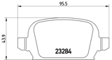 Stabdžių trinkelių rinkinys, diskinis stabdys (BREMBO) P59037