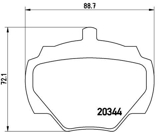 Stabdžių trinkelių rinkinys, diskinis stabdys (BREMBO) P44001