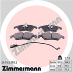 Stabdžių trinkelių rinkinys, diskinis stabdys (ZIMMERMANN) 24743.190.3