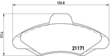 Stabdžių trinkelių rinkinys, diskinis stabdys (BREMBO) P24029