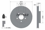 Stabdžių diskas FORD P. C-MAX/FOCUS 03-12 (TEXTAR) 92141205