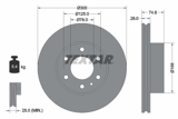 Stabdžių diskas (TEXTAR) 92155900
